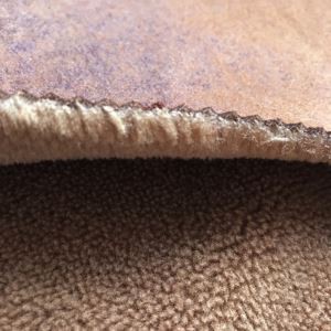 Brown Suede nrog plaub npuag